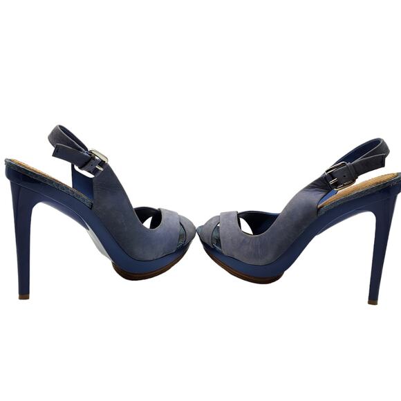 Badgley Mischka Platform Open Toe Stiletto Slingback Shoe 9.5 - Picture 4 of 8